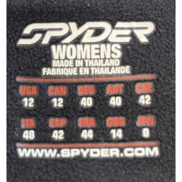 Spyder Sweater Womens Sz 12 Black White Core Sweater 1/4 Zip Jacket Embroidered - Picture 4 of 8